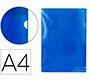 Carpeta dossier uñero plastico q-connect din a4 120 micras azul caja de 100 unidades