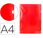 Carpeta dossier uñero plastico q-connect din a4 120 micras roja caja de 100 unidades