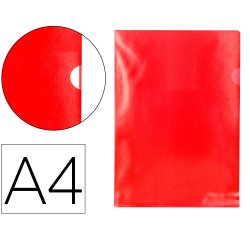 Carpeta dossier uñero plastico q-connect din a4 120 micras roja caja de 100 unidades