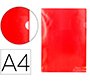 Carpeta dossier uñero plastico q-connect din a4 120 micras roja caja de 100 unidades