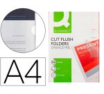 Carpeta dossier uñero plastico q-connect din a4 120 micras transparente caja de 100 unidades