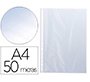 Funda multitaladro q-connect din a4 50 mc cristal bolsa de 100 unidades