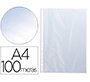 Funda multitaladro q-connect din a4 100 mc cristal caja de 100 unidades