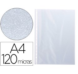 Funda multitaladro q-connect din a4 120 mc piel de naranja caja de 100 unidades