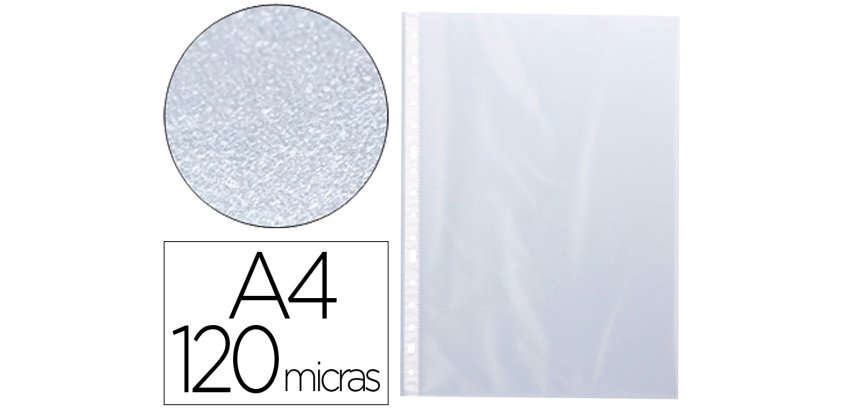 Funda multitaladro q-connect din a4 120 mc piel de naranja caja de 100 unidades