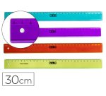 Regla m+r 30 cm plastico graduada y biselada colores surtidos