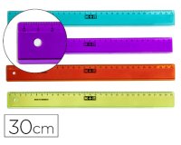 Regla m+r 30 cm plastico graduada y biselada colores surtidos