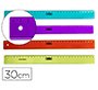 Regla m+r 30 cm plastico graduada y biselada colores surtidos