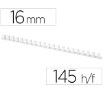 Canutillo q-connect redondo 16 mm plastico blanco capacidad 145 hojas caja de 50 unidades