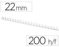 Canutillo q-connect redondo 22 mm plastico blanco capacidad 200 hojas caja de 50 unidades