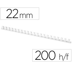 Canutillo q-connect redondo 22 mm plastico blanco capacidad 200 hojas caja de 50 unidades