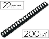 Canutillo q-connect redondo 22 mm plastico negro capacidad 200 hojas caja de 50 unidades