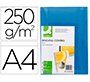 Tapa de encuadernacion q-connect carton din a4 azul simil piel 250 gr caja de 100 unidades