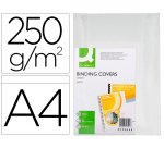 Cubiertas para encuadernar Q-connect cartón A4 blanco brillante 250 g - Paquete de 100 unidades