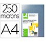 Tapa de encuadernacion q-connect pvc din a4 incolora 250 mc paquete de 100 unidades