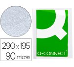 Funda protectora q-connect corte oblicuo 290x195 cristal sin taladros pvc 90mc caja de 100 unidades