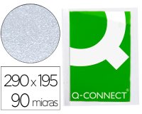 Funda protectora q-connect corte oblicuo 290x195 cristal sin taladros pvc 90mc caja de 100 unidades