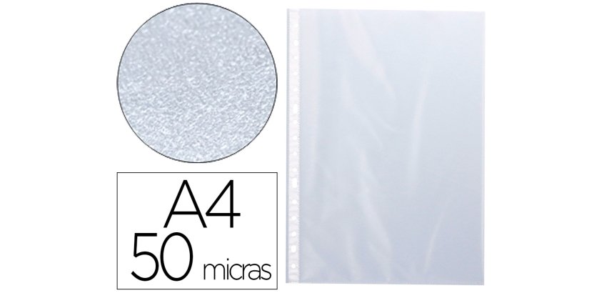 Funda multitaladro q-connect din a4 50 mc piel de naranja bolsa de 100 unidades