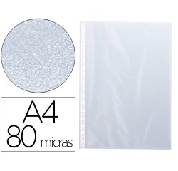 Funda multitaladro q-connect din a4 80 mc piel de naranja caja de 100 unidades