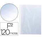 Funda multitaladro q-connect folio 120 mc cristal caja de 100 unidades