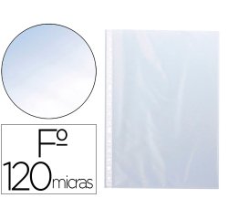 Funda multitaladro q-connect folio 120 mc cristal caja de 100 unidades