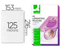 Paquete de 100 fundas de plastificar A5 q-connect 153 x 216 mm 125 micras