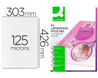 Paquete de 100 fundas de plastificar A3 q-connect 303 x 426 mm 125 micras
