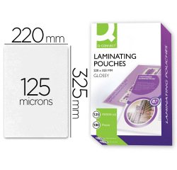 Paquete de 100 fundas de plastificar Folio q-connect 325 x 220 mm 125 micras