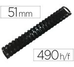 Canutillo q-connect ovalado 51 mm plastico negro capacidad 490 hojas caja de 10 unidades