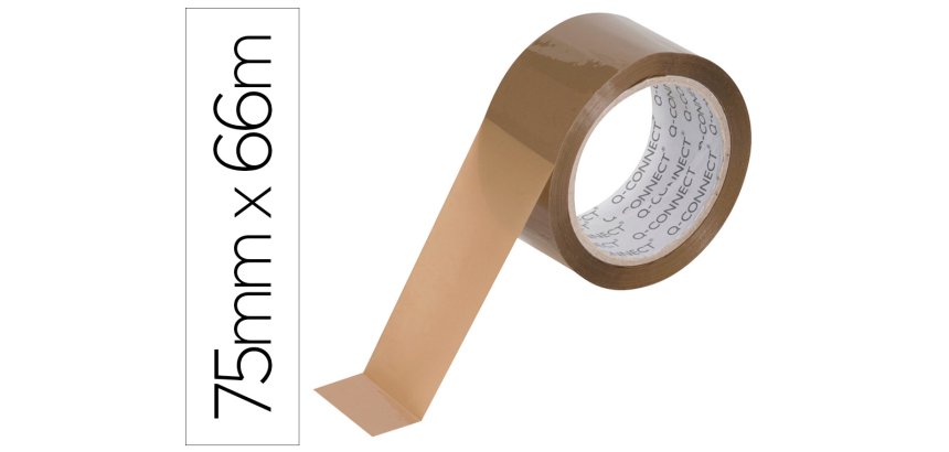 Cinta adhesiva polipropileno havana 45 micras q-connect  66 m x 75 mm 