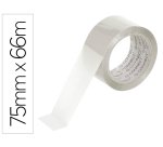 Cinta adhesiva polipropileno 45 micras transparente q-connect 66 m x 75 mm