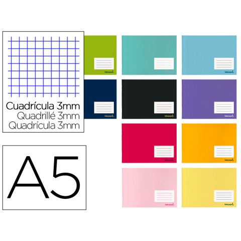 Libreta liderpapel write a5 apaisada 32h 60gr cuadro 3 mm con margen