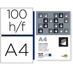 Papel carbon liderpapel film azul din a4 caja de 100 hojas