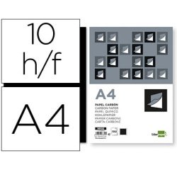 Papel carbon liderpapel negro din a4 bolsa de 10 hojas