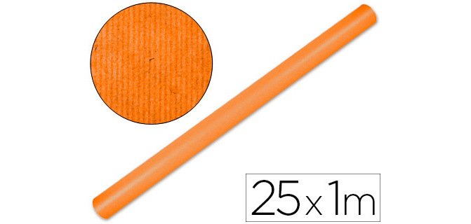 Papel kraft liderpapel naranja fuerte rollo 25x1 m