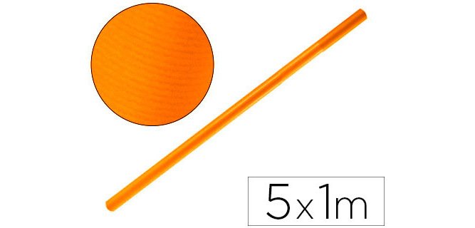 Papel kraft liderpapel naranja fuerte rollo 5x1 m