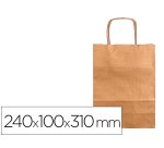 Bolsa kraft q-connect natural asa retorcida 240x100x310 mm