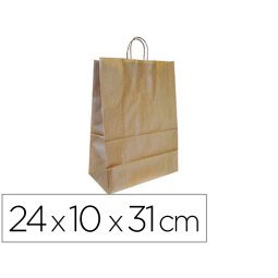 Bolsa kraft q-connect natural asa retorcida 240x100x310 mm