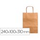 Bolsa kraft q-connect natural asa retorcida 240x100x310 mm