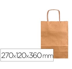 Bolsa kraft q-connect natural asa retorcida 270x120x360 mm