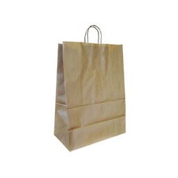 Bolsa kraft q-connect natural asa retorcida 270x120x360 mm