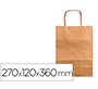 Bolsa kraft q-connect natural asa retorcida 270x120x360 mm