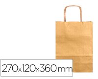Bolsa kraft q-connect oro asa retorcida 270x120x360 mm