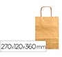Bolsa kraft q-connect oro asa retorcida 270x120x360 mm