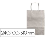 Bolsa kraft q-connect plata asa retorcida 240x100x310 mm