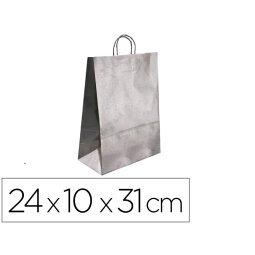 Bolsa kraft q-connect plata asa retorcida 240x100x310 mm