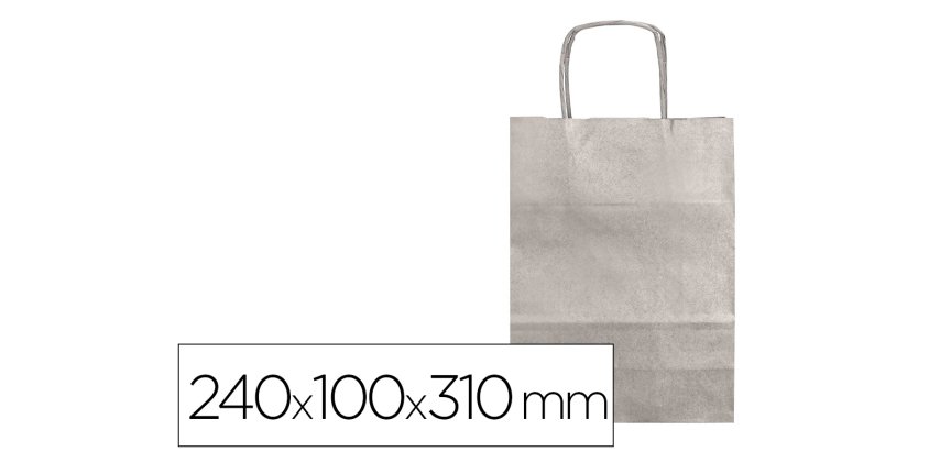 Bolsa kraft q-connect plata asa retorcida 240x100x310 mm
