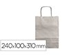 Bolsa kraft q-connect plata asa retorcida 240x100x310 mm