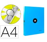 Carpeta antartik a4 forrada 4 anillas 25 mm redondas color azul