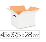 Caja para embalar q-connect americana ultra resistente con asas carton canal doble 7 mm color blanco 450x280x375 mm